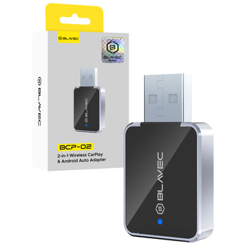 Blavec Adapter CarPlay Android Auto Kabellos BCP-02 Bluetooth Wifi USB + Adapter USB-C - Schwarz