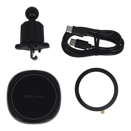 Blavec Autohalterung BHC-06B 15W magnetisch mit induktivem Laden und aktiver Kühlung für das Lüftungsgitter (BHC06B-MAVIB) schwarz