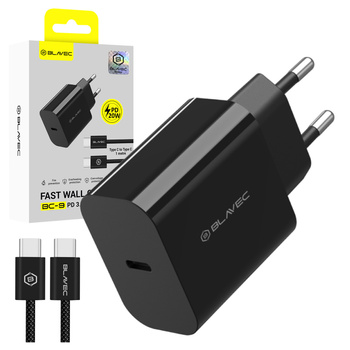Blavec Netzladegerät BC-9 USB-C PD 20W 3A mit USB-C-Kabel - Schwarz