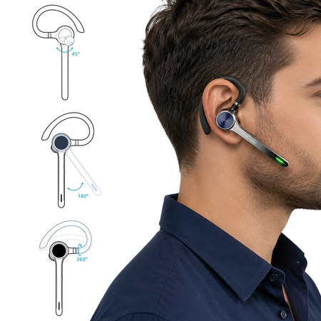 Blavec Bluetooth-Headset Talk 1 Multipoint + Ladeetui (BHTA1-B) Schwarz
