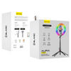 Blavec Lampa pierścieniowa Selfie Aluminium Aura LED RGB Ring P-50 25cm tripod + pilot + 2,3 metra (RLP50-TRB23) czarny