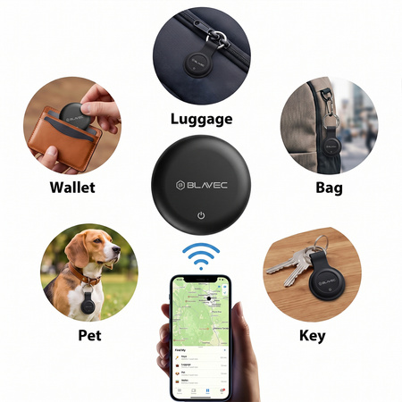 Blavec Lokalizator GPS Tag BTG-01 - Bluetooth Tracker Dual Apple & Android (BTBTG01-B) czarny