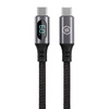 Blavec Zumi Kabel geflochten - Typ C auf Typ C - PD 60W 3A LCD-Display 1 Meter Apple CarPlay/Android Auto (CZU-CC3B10) schwarz