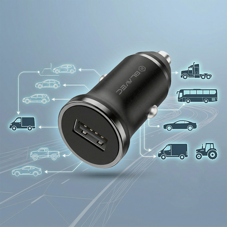 Blavec Autoladegerät BS-01A-C Road - USB - QC 3.0 18W mit Kabel USB auf Typ C (CCBS01ACR-UB) schwarz