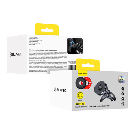 Blavec Uchwyt Samochodowy BH-15 Quick Lock Magsafe do kratki (BH15-QLMAVB) czarny