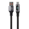 Blavec Zumi Kabel geflochten - USB auf Typ C - QC 30W 3A LCD-Display 1 Meter Apple CarPlay/Android Auto (CZU-UC3B10) schwarz