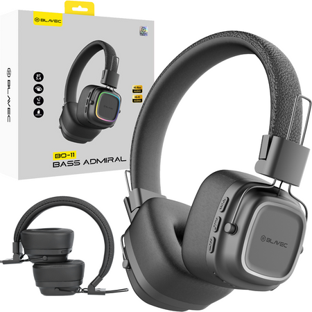 Blavec Słuchawki nauszne Bluetooth BO-11 Bass Admiral (BO11-B) czarne
