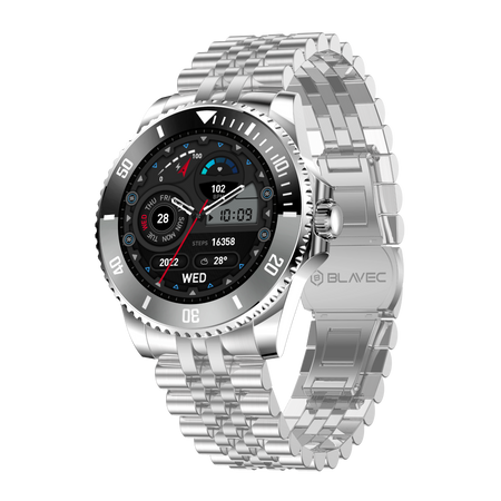 Blavec Smartwatch M-02 Business AMOLED Full Touch Voice Call - Silber