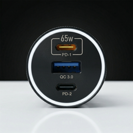 Blavec Autoladegerät BS-06D-C Trip - USB + 2xTyp C - QC 3.0 95W mit Kabel Typ C auf Typ C (CCBS06DCQ-U2CB) schwarz