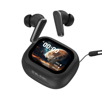 Blavec Bluetooth-Kopfhörer TWS BW-07 Live mit LCD-Display - Schwarz