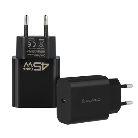 Blavec Netzladegerät BC-7 GaN4 USB-C PD QC 45W 3A - Schwarz