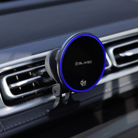 Blavec Autohalterung fürs Telefon BHC-04B Qi2.2 25W Magnetisch mit induktivem Laden fürs Lüftungsgitter - Schwarz