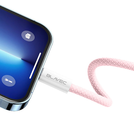 Blavec Kabel Candy mit Geflecht USB-C auf USB-C PD 60W 3A 3 m - Rosa