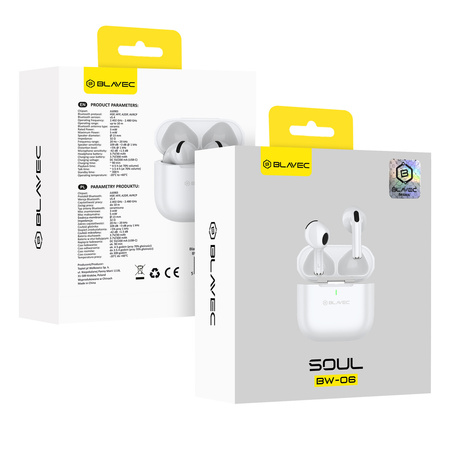 Blavec Bluetooth-Kopfhörer TWS BW-06 Soul - Weiß