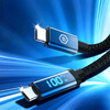 Blavec Velox Kabel geflochten - Typ C auf Typ C - PD 100W 5A LED-Display 1,2 Meter Apple CarPlay/Android Auto (CVE-CC5B12) schwarz