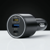 Blavec Autoladegerät BS-06D-C Trip - USB + 2xTyp C - QC 3.0 95W mit Kabel Typ C auf Typ C (CCBS06DCQ-U2CB) schwarz