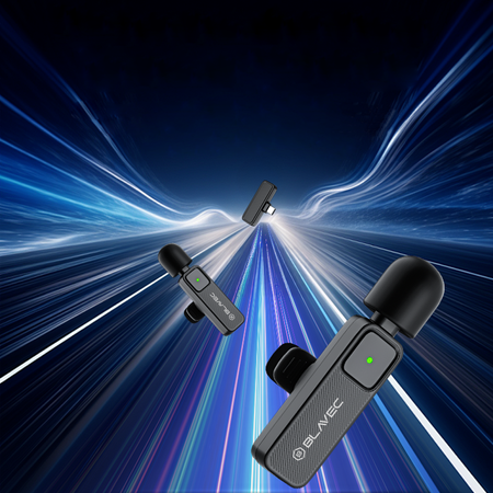 Blavec Kabelloses Krawattenmikrofon MK-01 ClipGo x2 fürs Telefon USB-C - Schwarz