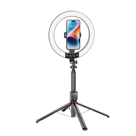 Blavec Lampa pierścieniowa Selfie Aluminium Aura LED RGB Ring P-50 25cm tripod + pilot + 2,3 metra (RLP50-TRB23) czarny
