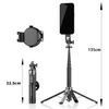 Blavec Selfie-Stick Aluminium Fusion P06 kompatibel mit MagSafe Tripod + Fernbedienung + Befestigung 1,34 m - Schwarz
