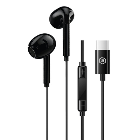 Blavec Słuchawki douszne BHS-02 z mikrofonem Typ C (DAC) (BHS02-B) czarne
