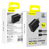 Blavec Netzladegerät BC-8 GaN4 USB-C PD QC 65W 3A mit USB-C-Kabel - Schwarz