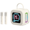 Blavec Głośnik Bezprzewodowy Bluetooth WS-09 Karaoke Fun 10W z 2 Mikrofonami i Wyświetlaczem - Beżowy