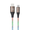 Blavec Kabel Neon USB auf USB-C QC 3.0 60W 3A 1 m Leuchtend RGB