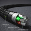 Blavec Lumix Kabel geflochten - Typ C auf Typ C - PD 100W 5A LED-Display 1,2 Meter Apple CarPlay/Android Auto (CLU-CC5BG12) schwarz-grau