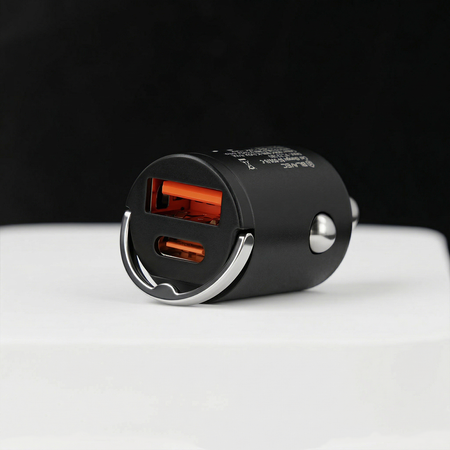 Blavec Autoladegerät BS-02B-C Aero - USB + Typ C - QC 3.0 18W PD 30W mit Kabel Typ C auf Typ C (CCBS02BCA-UCB) schwarz