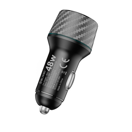 Blavec Ładowarka samochodowa Carbon - Typ C + USB - PD 48W 3A