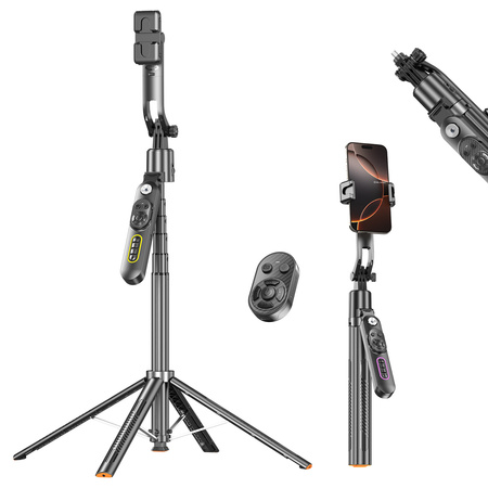 Blavec Selfie Stick Aluminium Move AI tracker Q-01 Auto pop tripod + pilot 1,80 metra ze śledzeniem twarzy (SSAQ01-APTRB180) czarny