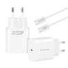 Blavec Netzladegerät BC-7 GaN4 USB-C PD QC 45W 3A mit USB-C-Kabel - Weiß