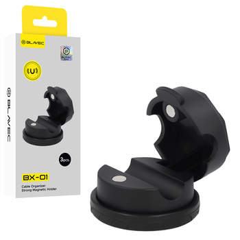 Blavec Organizer do Kabli BX-01 Klips Samoprzylepny Czarny 3 Sztuki