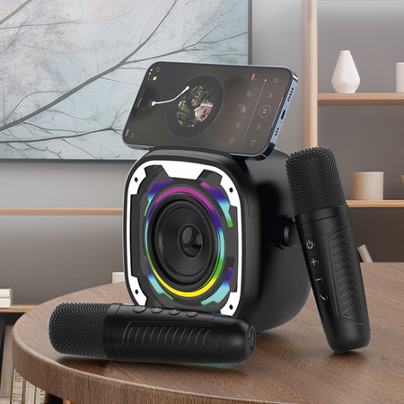 Blavec Kabelloser Lautsprecher Bluetooth WS-08 Karaoke Idol 8W mit 2 Mikrofonen - Schwarz