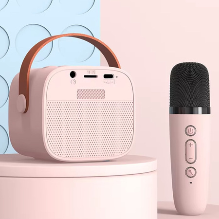 Blavec Kabelloser Lautsprecher Bluetooth WS-07 Karaoke Party 5W mit 2 Mikrofonen - Rosa
