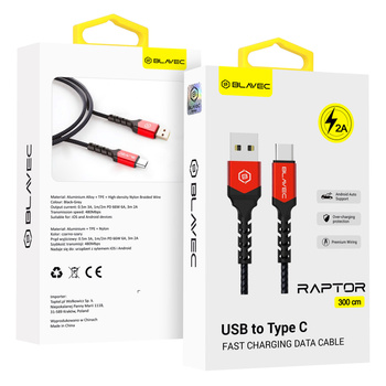 Blavec Kabel USB auf USB-C zum Laden 2A 3 m