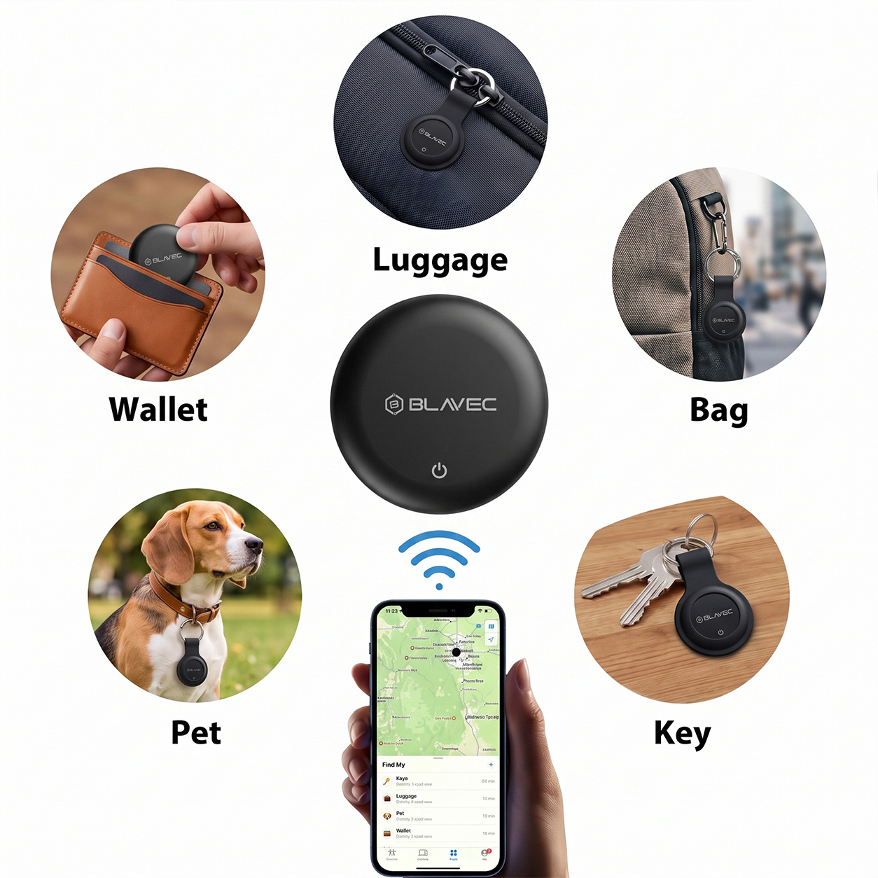 Blavec Lokalizator GPS Tag BTG-03 - Bluetooth Tracker Dual Apple & Android (BTBT