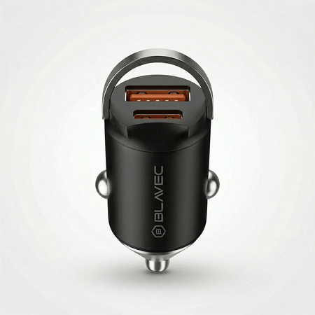 Blavec Autoladegerät BS-02B-C Aero - USB + Typ C - QC 3.0 18W PD 30W mit Kabel Typ C auf Typ C (CCBS02BCA-UCB) schwarz