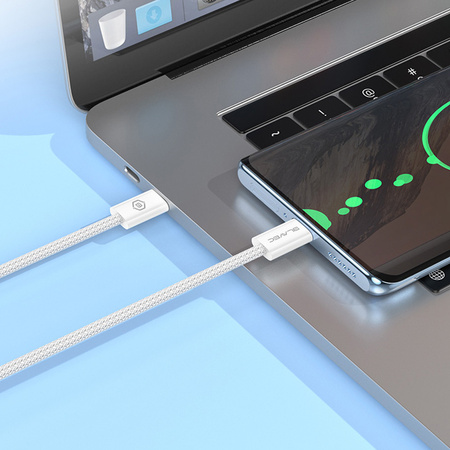 Blavec Kabel Candy mit Geflecht USB auf USB-C PD 60W 3A 2 m - Weiß