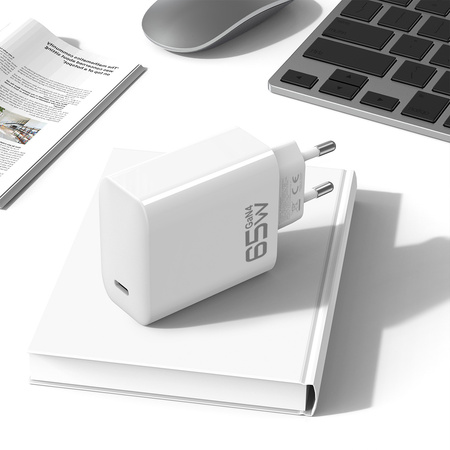 Blavec Netzladegerät BC-8 GaN4 USB-C PD QC 65W 3A mit USB-C-Kabel - Weiß