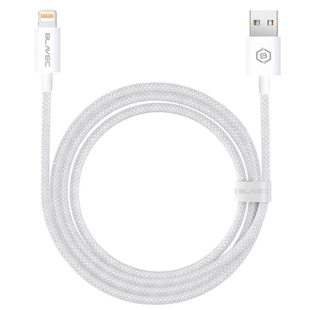 Blavec Candy kabel w oplocie - USB na Lightning - 2,4A 1 metr (CCA-UL24W10) biały