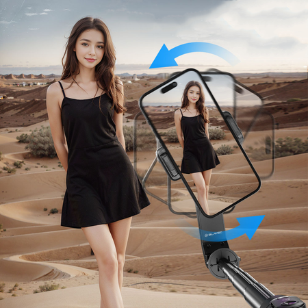 Blavec Selfie-Stick Aluminium Fusion P-10 Gimbal Tripod + Fernbedienung 1 m - Schwarz