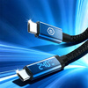 Blavec Velox Kabel geflochten - Typ C auf Typ C - PD 240W 5A LED-Display 1,2 Meter Apple CarPlay/Android Auto (CVE-CC5B12) schwarz