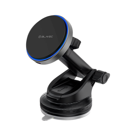 Blavec Autohalterung fürs Telefon BHC-01A 15W Magnetisch mit induktivem Laden für Scheibe und Armaturenbrett - Schwarz