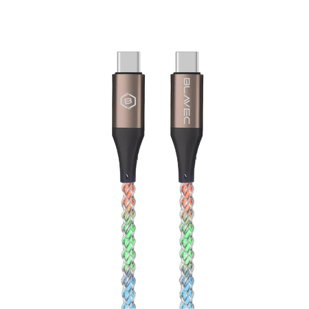 Blavec Kabel Neon USB-C auf USB-C PD 60W 3A 1 m Leuchtend RGB