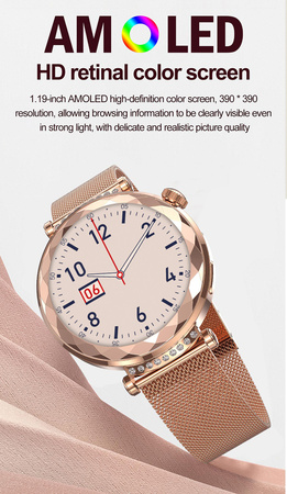 Blavec Damen-Smartwatch Liana + 2 Armbänder - Roségold
