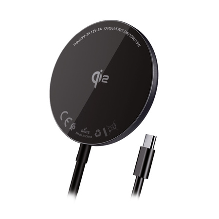 Blavec Induktives Ladegerät BQI-03 Qi2 15W Magnetisch kompatibel mit MagSafe - Schwarz