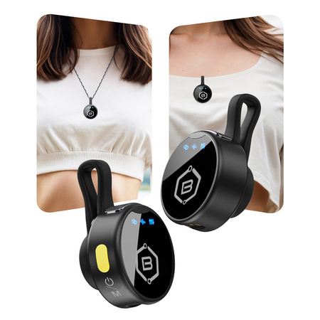 Blavec Kabelloses Krawattenmikrofon MK-02 ClipGo x2 fürs Telefon USB-C Lightning BT - Schwarz