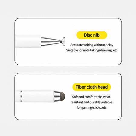Blavec Passiver Eingabestift Pen Stylus BPS-02 Universal 2-in-1 (BPS02-UW) weiß