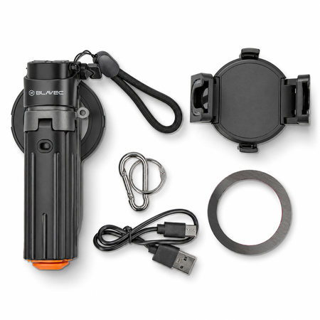Blavec Selfie Stick Aluminium Coco PRO Mini P-01 MagSafe Auto Pop Quadripod + Pilot + Mocowanie 0,48 m - Czarny